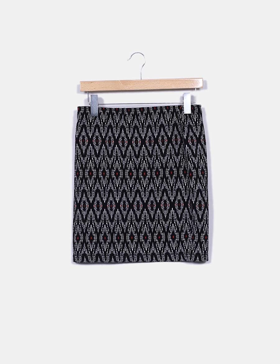 Camaïeu Textured patterned midi skirt