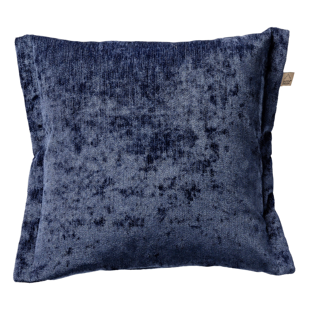 LEWIS - Kussenhoes 45x45 cm - fluweel - met sierrand - Insignia Blue - donkerblauw
