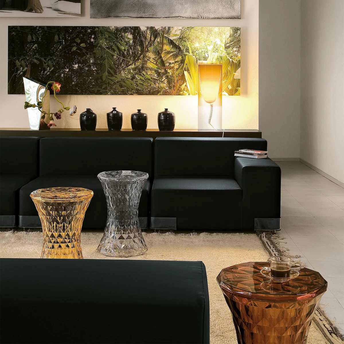Kartell - Stone Beistelltisch und Hocker