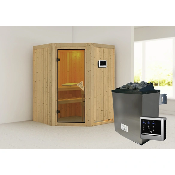 Sauna »Tartu«, inkl. 9 kW Saunaofen mit externer Steuerung, für 3 Personen