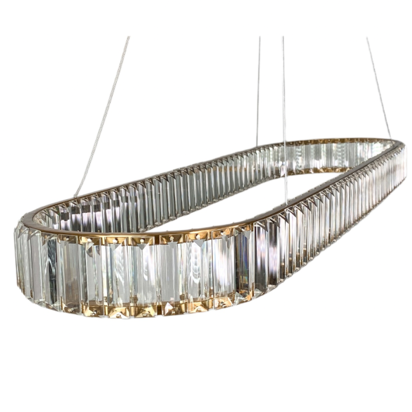 Żyrandol Ring Glamour - kryształki - 100 cm