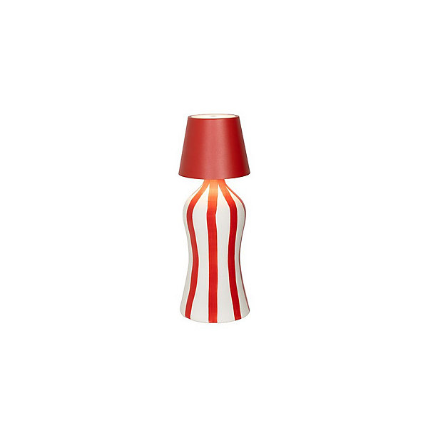 Lido Bouteille en céramique rayée rouge Zafferano