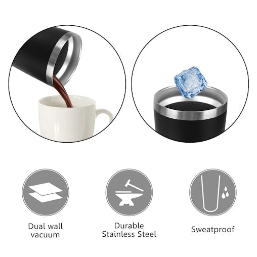 NNEOBA Insulated Thermal Mug with Stainless Steel Lid