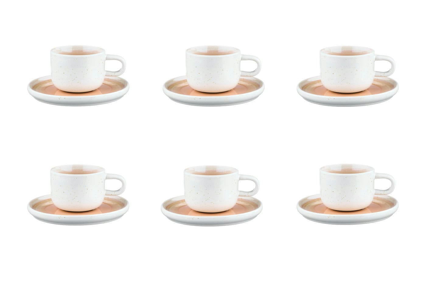 OXYGEN - Lot de 6 tasses en grès rose D15