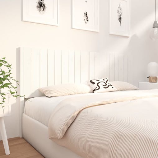 NNEVL Bed Headboard White 185.5x4x100 cm Solid Wood Pine