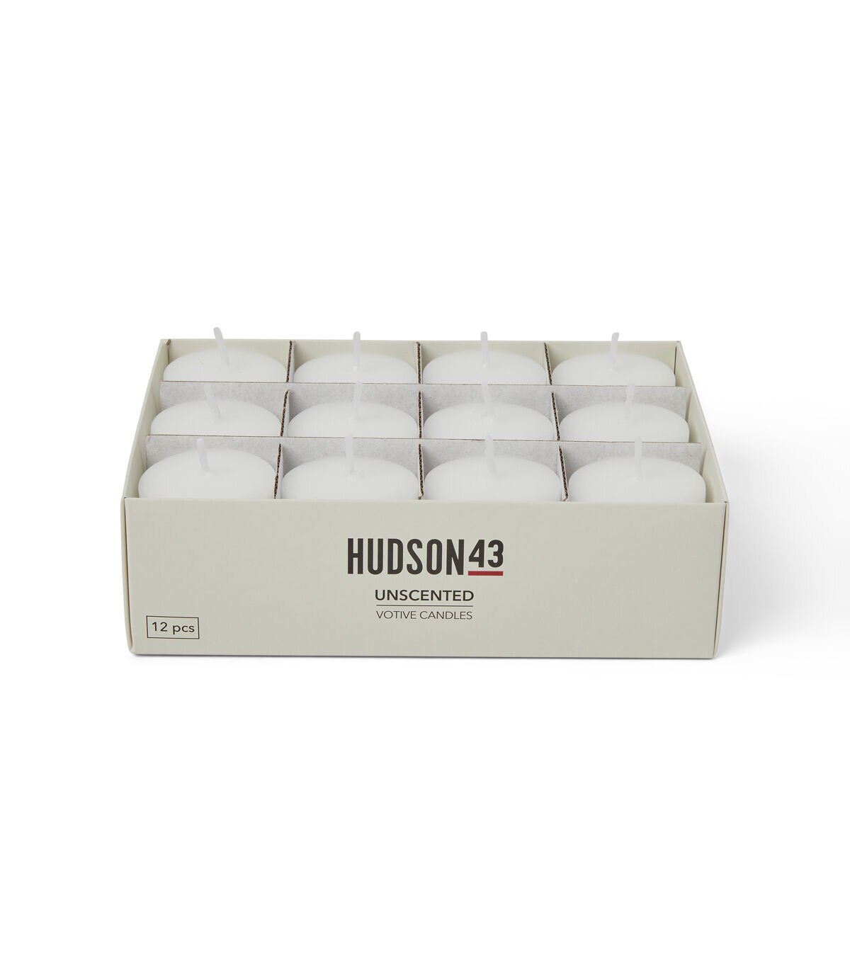 12pk Unscented Votive Candles by Hudson 43