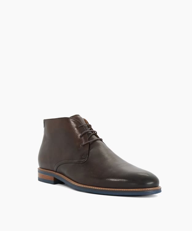 Millers Brown - Wide Fit Round Toe Leather Lace Up Boots