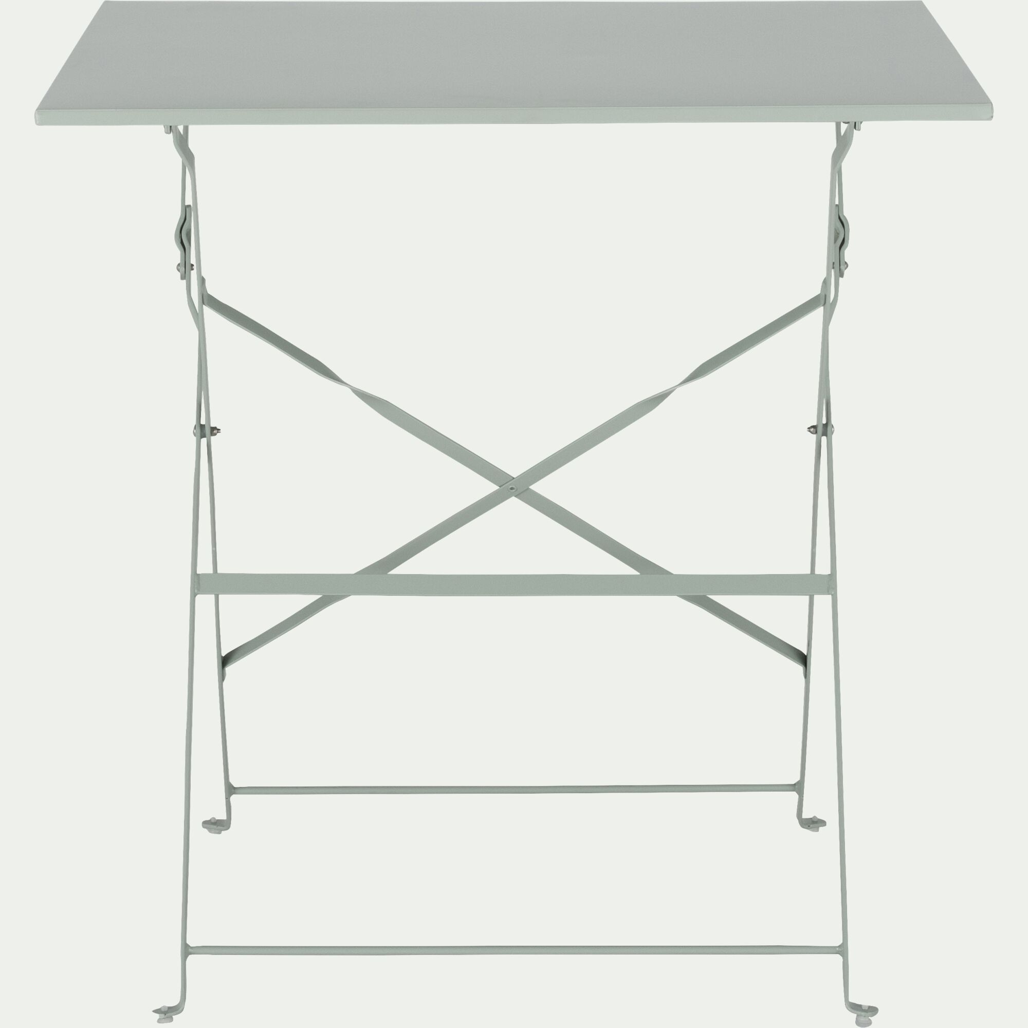 CERVIONE - Table de repas jardin pliante en acier - vert olivier (2 places)