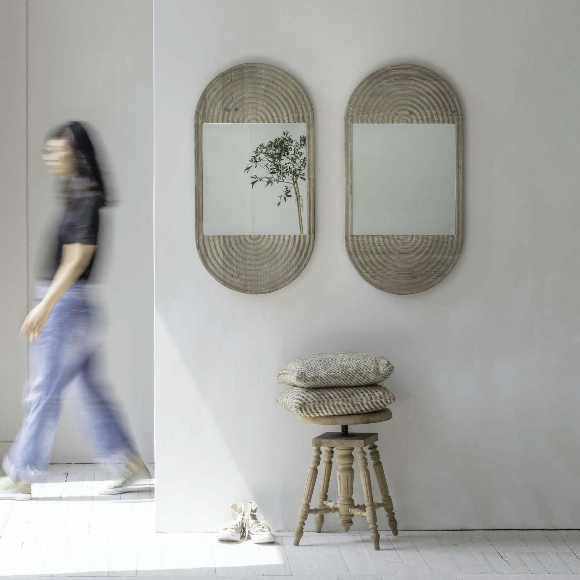 KRISTEN - Miroir en pin recyclé h91cm