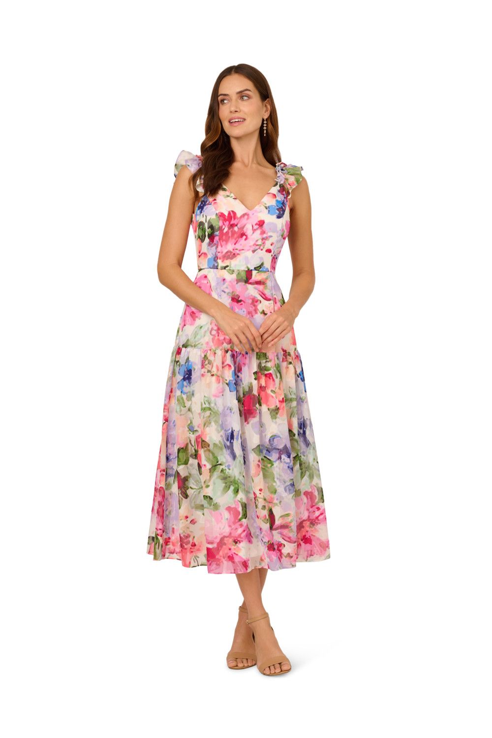 Adrianna Papell Sweetheart Midi Dress