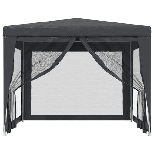 NNEVL Party Tent with 4 Mesh Sidewalls Anthracite 3x3 m HDPE