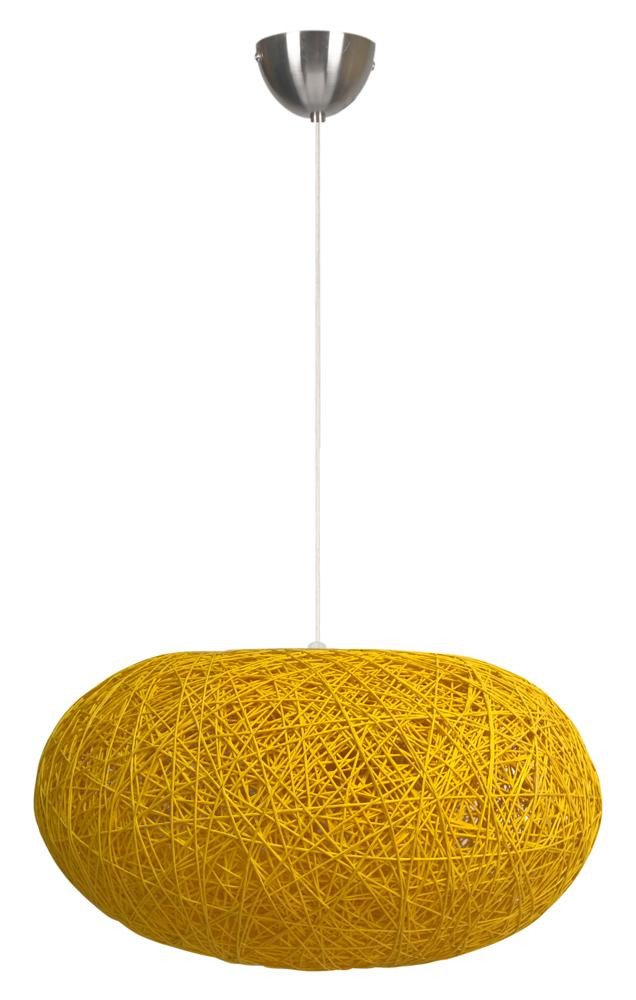 Lampa wisząca chromowana-żółta LIVIO 1xE27x60W wym: 110x38x38 cm Candellux