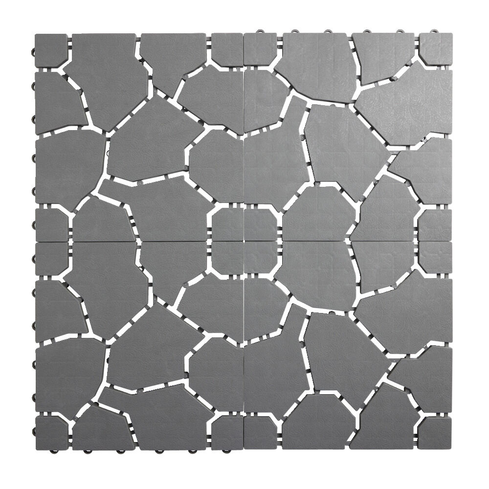 Dalle de chemin x5 clipsable imitation pierre grise 29x29cm