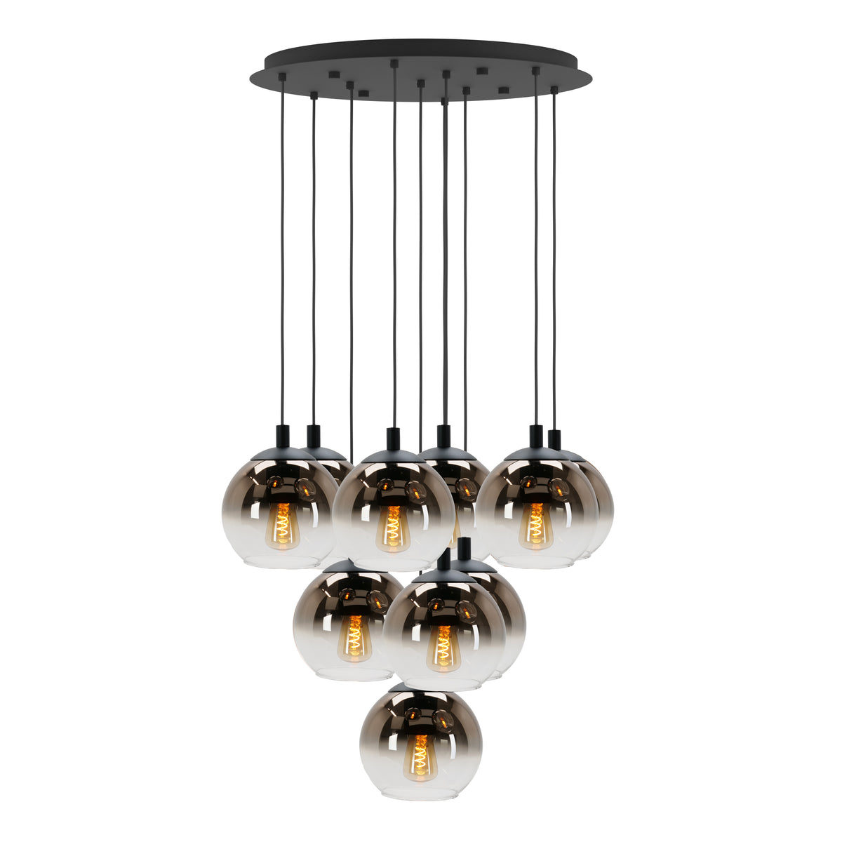 EGLO hanglamp Ariscani 1 - ø 65,5 cm - koperglas - zwart