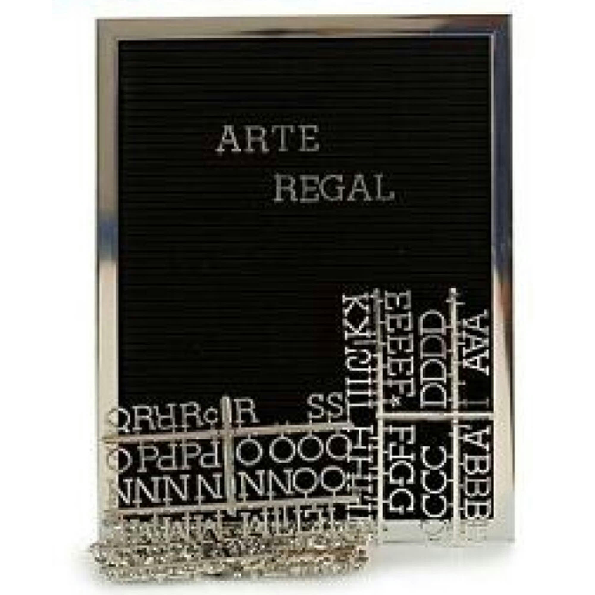 - Tableau à lettres noir et argenté
