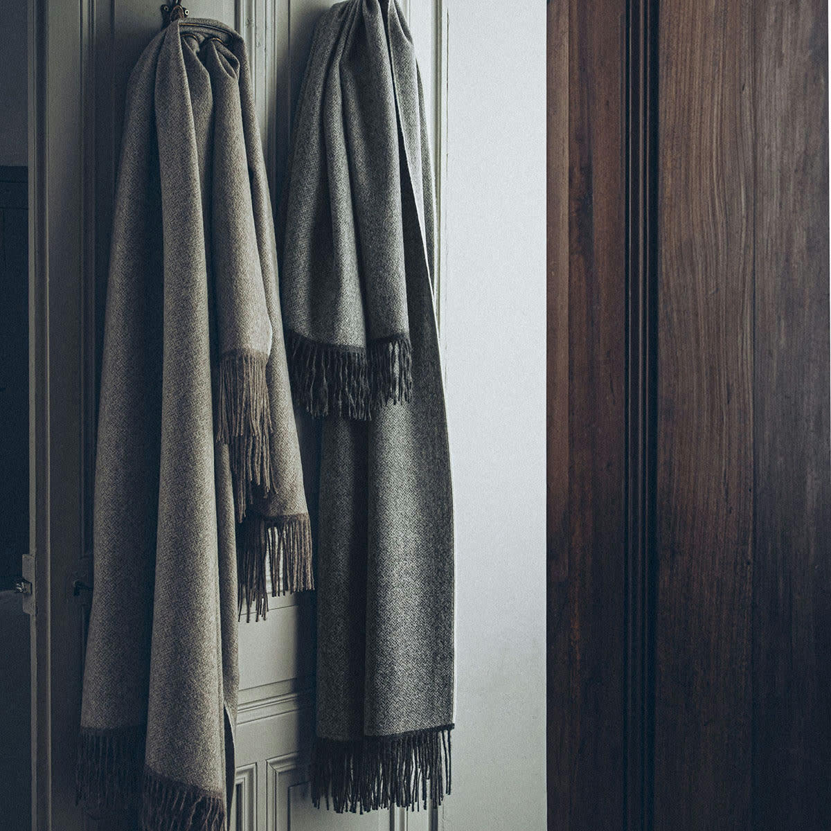 NOMADE - Plaid en baby alpaga gris 130x200