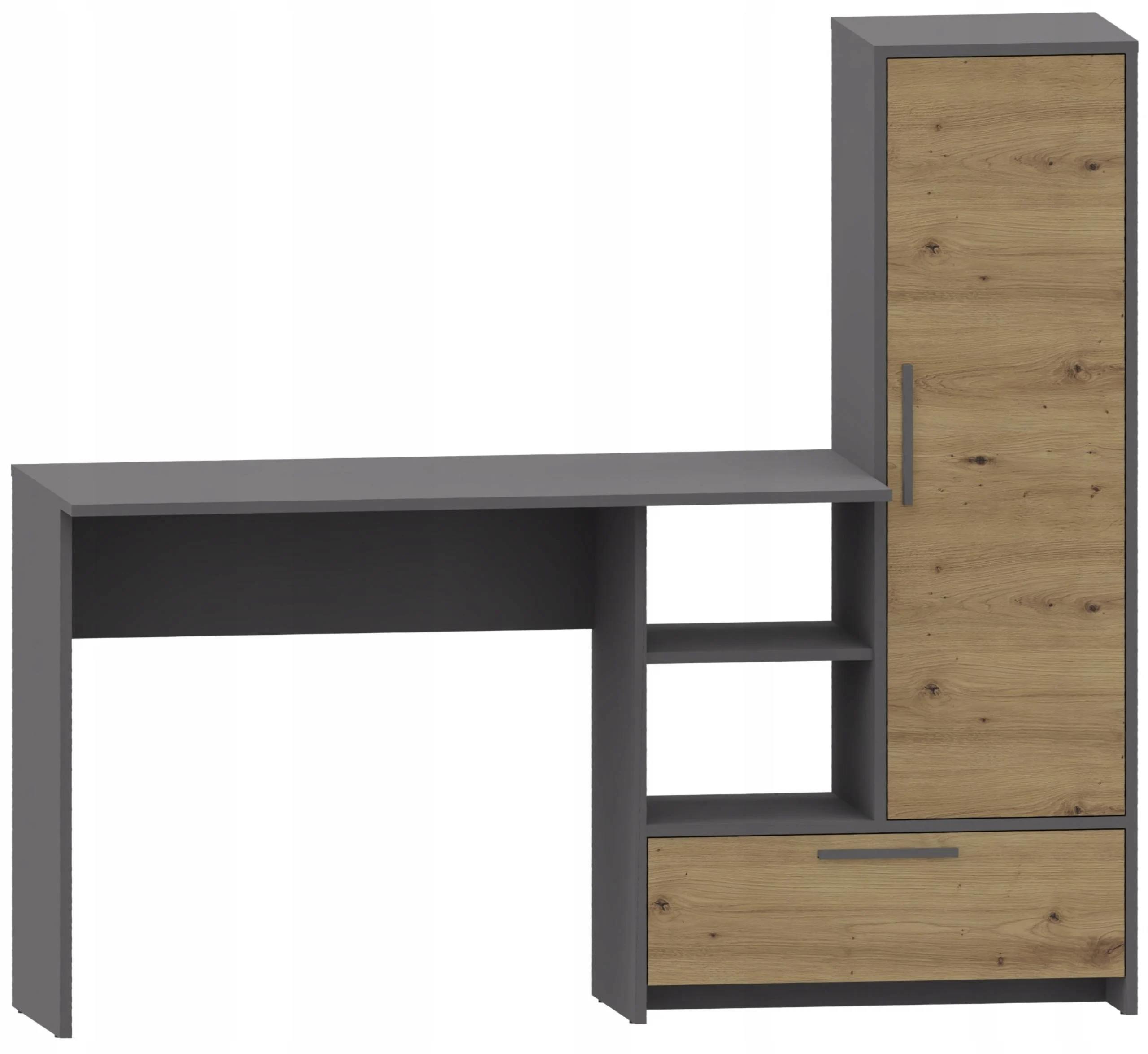 Biurko regał ALTIVO DESKREG 1D1SO artisan-antracyt duże z szufladą i półką