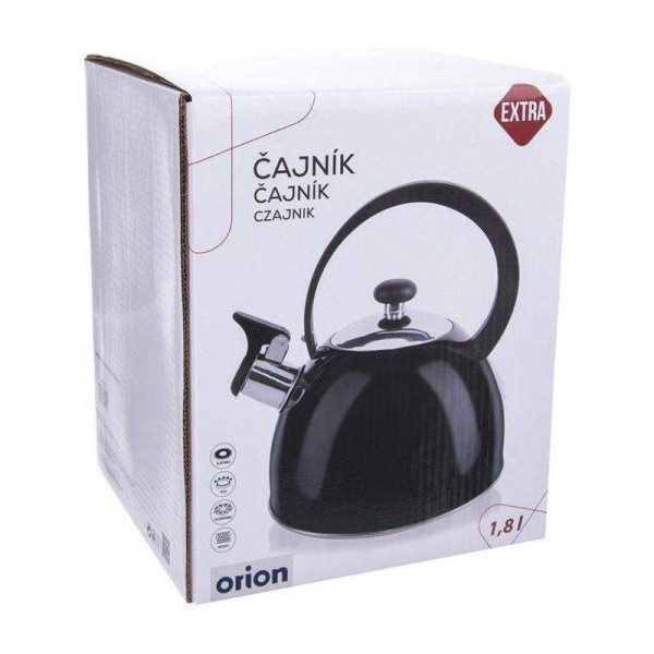 Czajnik z gwizdkiem stalowy czarny 1,5 l