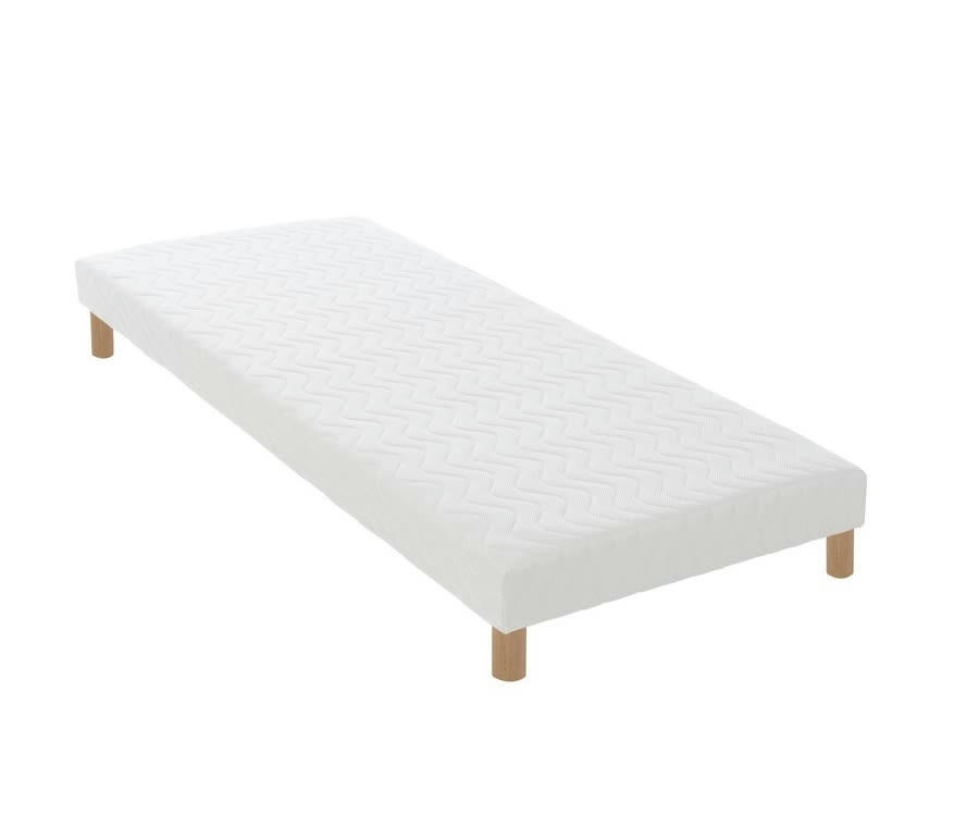 SOMMIER TAPISSIER - Sommier tapissier à lattes blanc 90x190