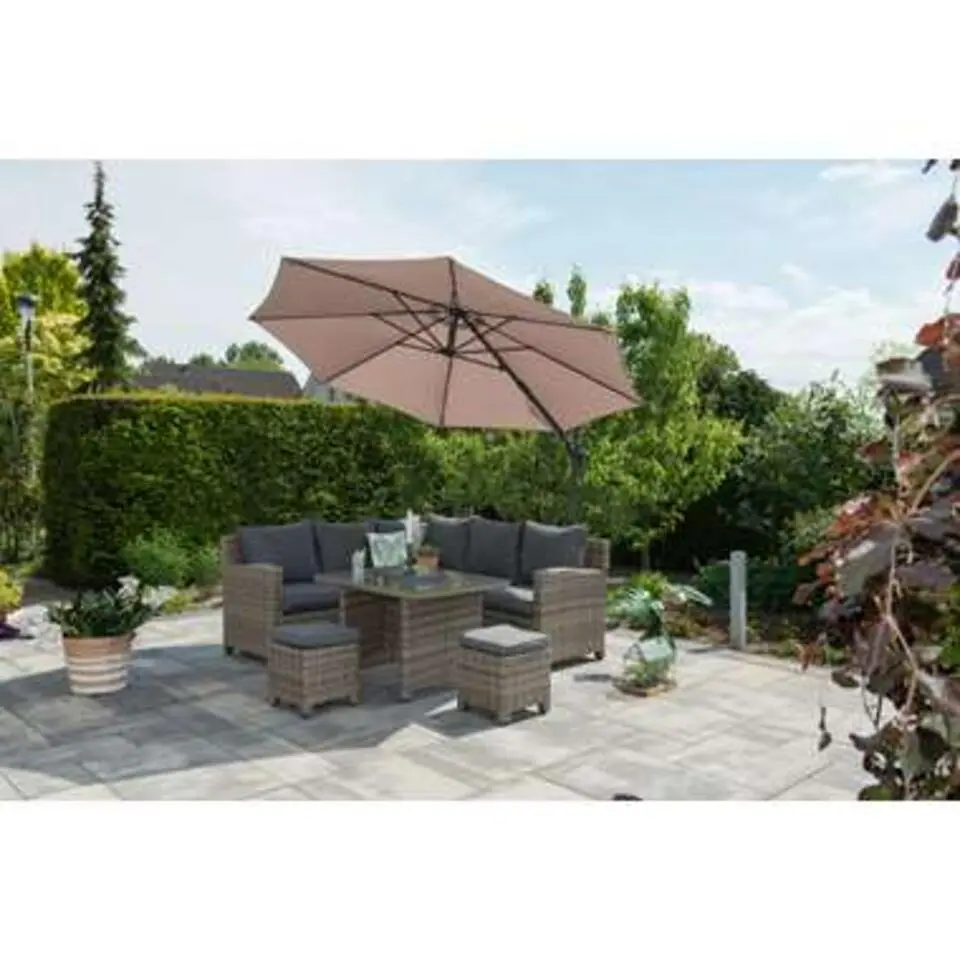 Garden Impressions Hawaii zweefparasol S &Oslash;300 - donker grijs - taupe