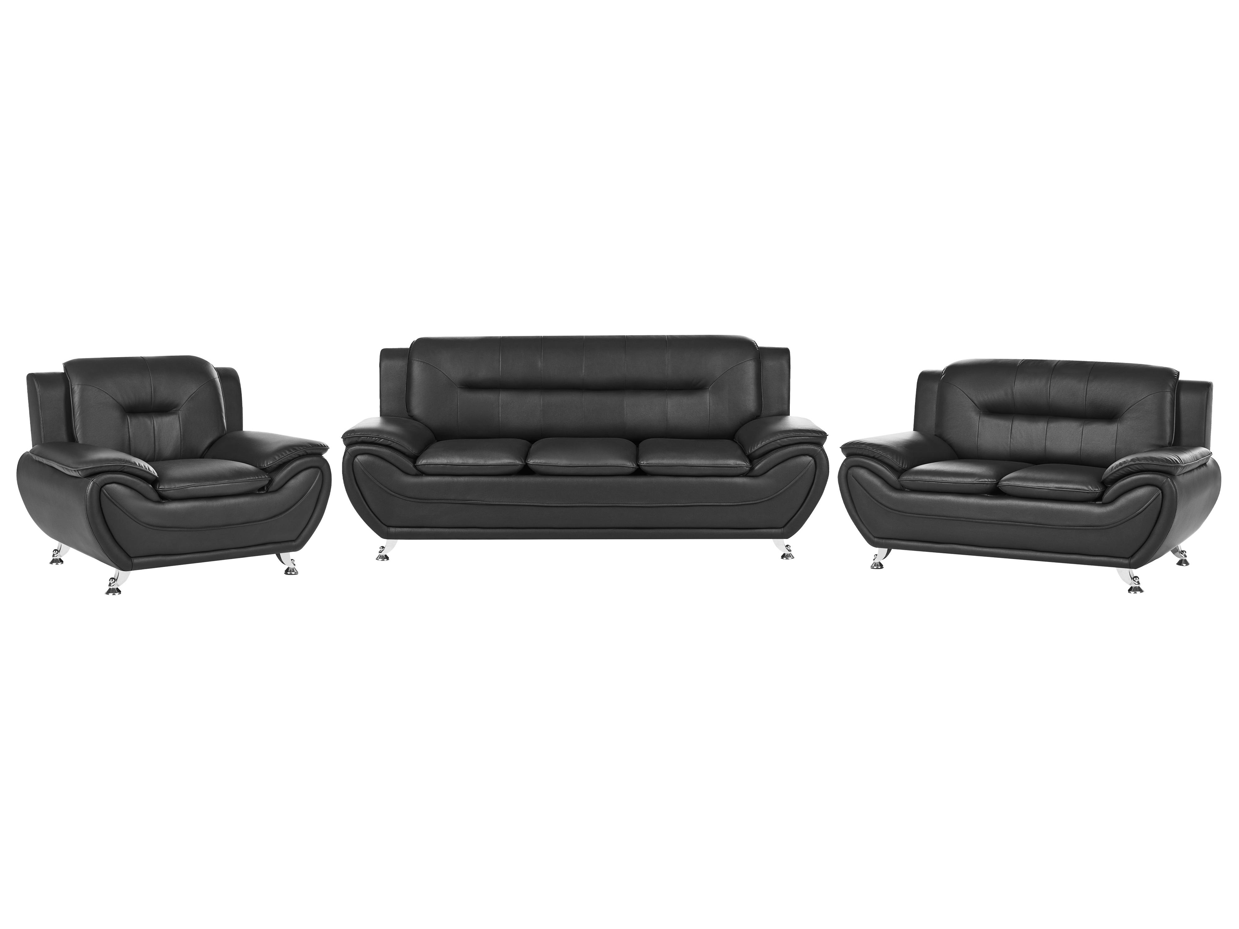 Armchair LEIRA Faux Leather Black
