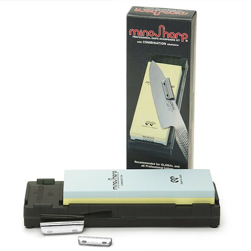 Global Combination Water Whetstone 8000/1000 Grit Stone Knife Sharpener W/ Guide Rails Japan