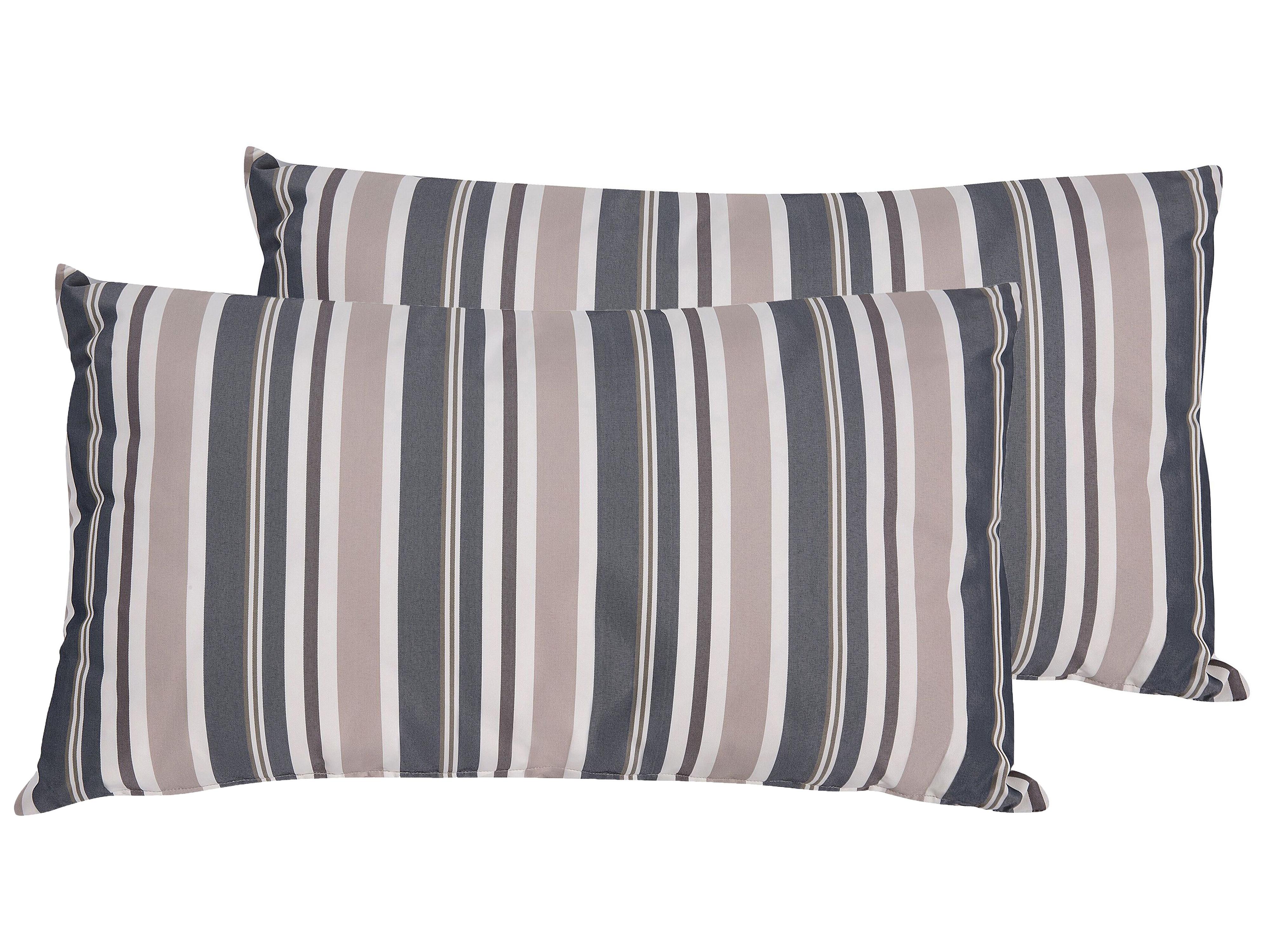 Set of 2 Outdoor Cushions KASTOS Striped 40 x 40 cm Taupe