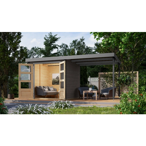 Gartenhaus »Osterby 2 B«, BxHxT: 456 x 208,5 x 213 cm (Außenmaße inkl. Dachüberstand), Wandstärke 19 mm