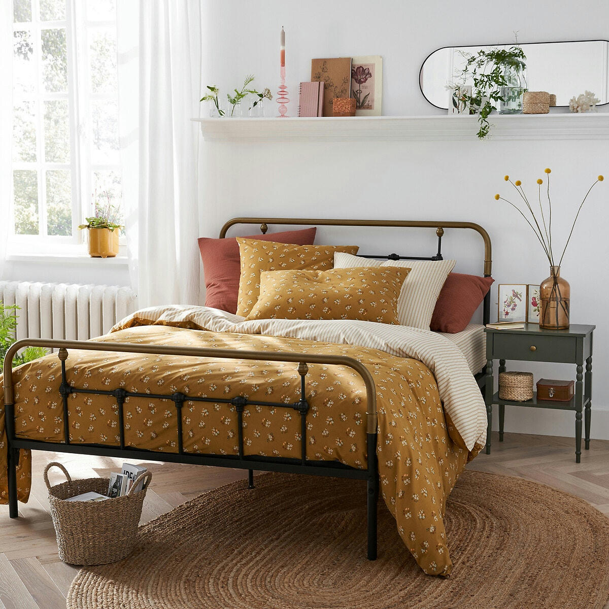 Drap plat coton lavé, Francine
