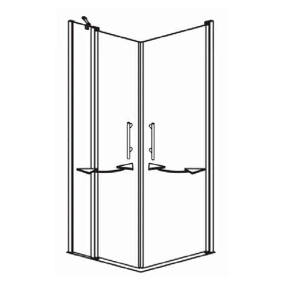 Pendeltür, Höhe: 195 cm, edelsilber, Scheibenstärke: 6 mm