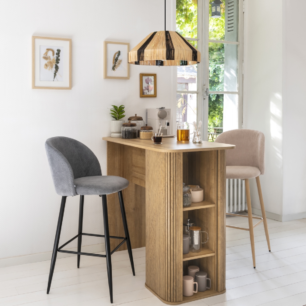 Bar dining table "Colva" Wood effect veneer, l.120 cm