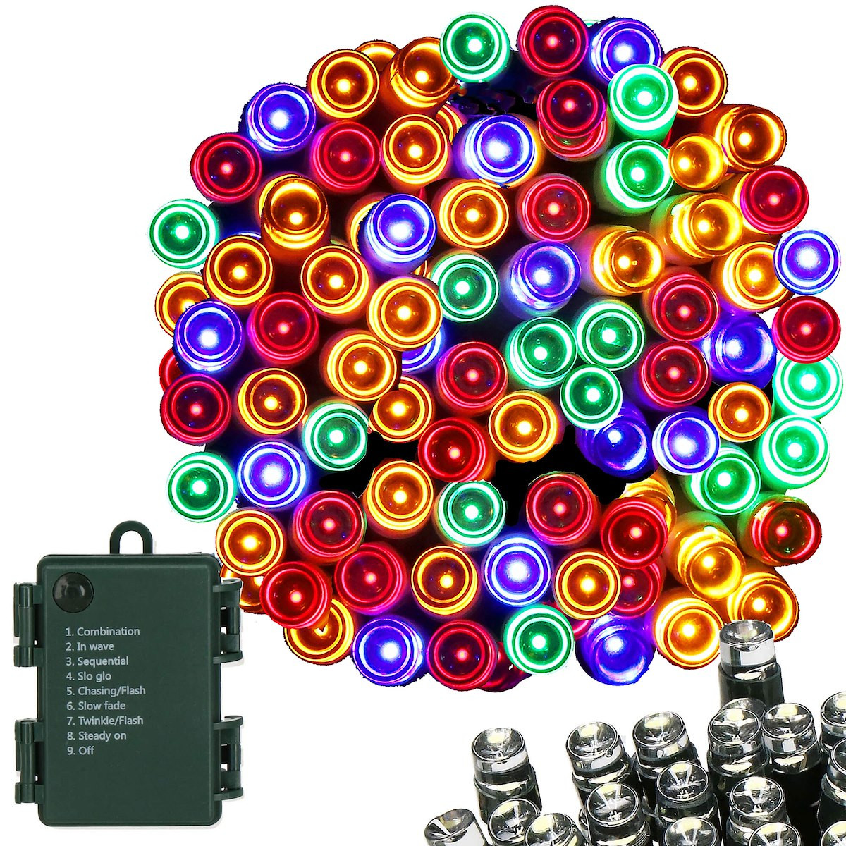 Lampki choinkowe 50 Led na baterie multikolor programator