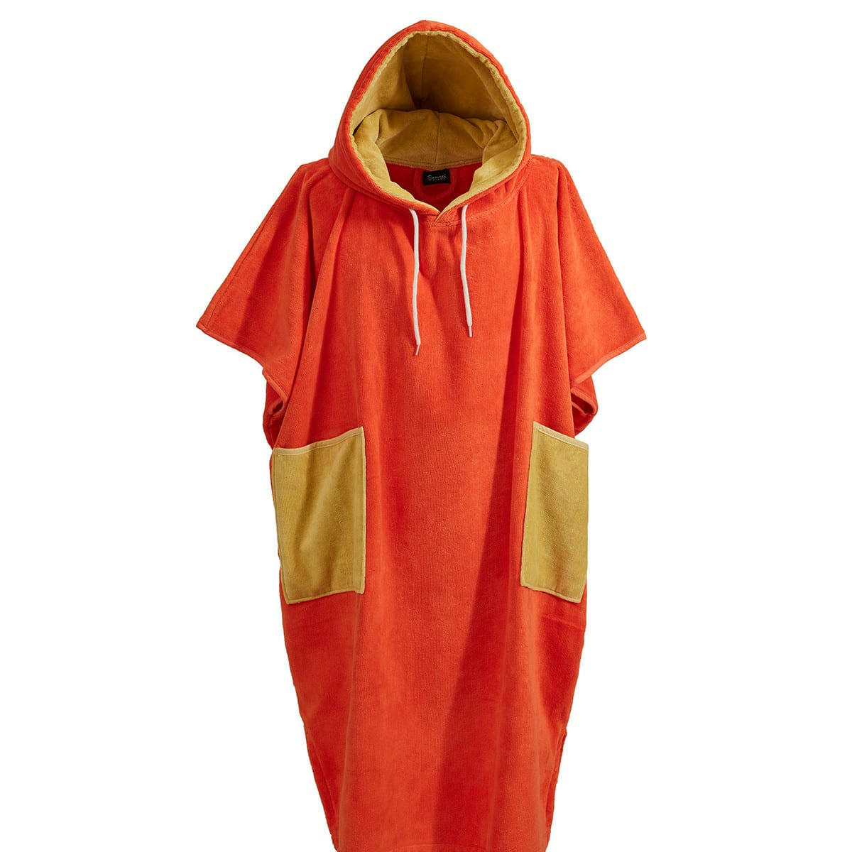 BEACH - Poncho de plage adulte en coton velours Corail Taille Unique