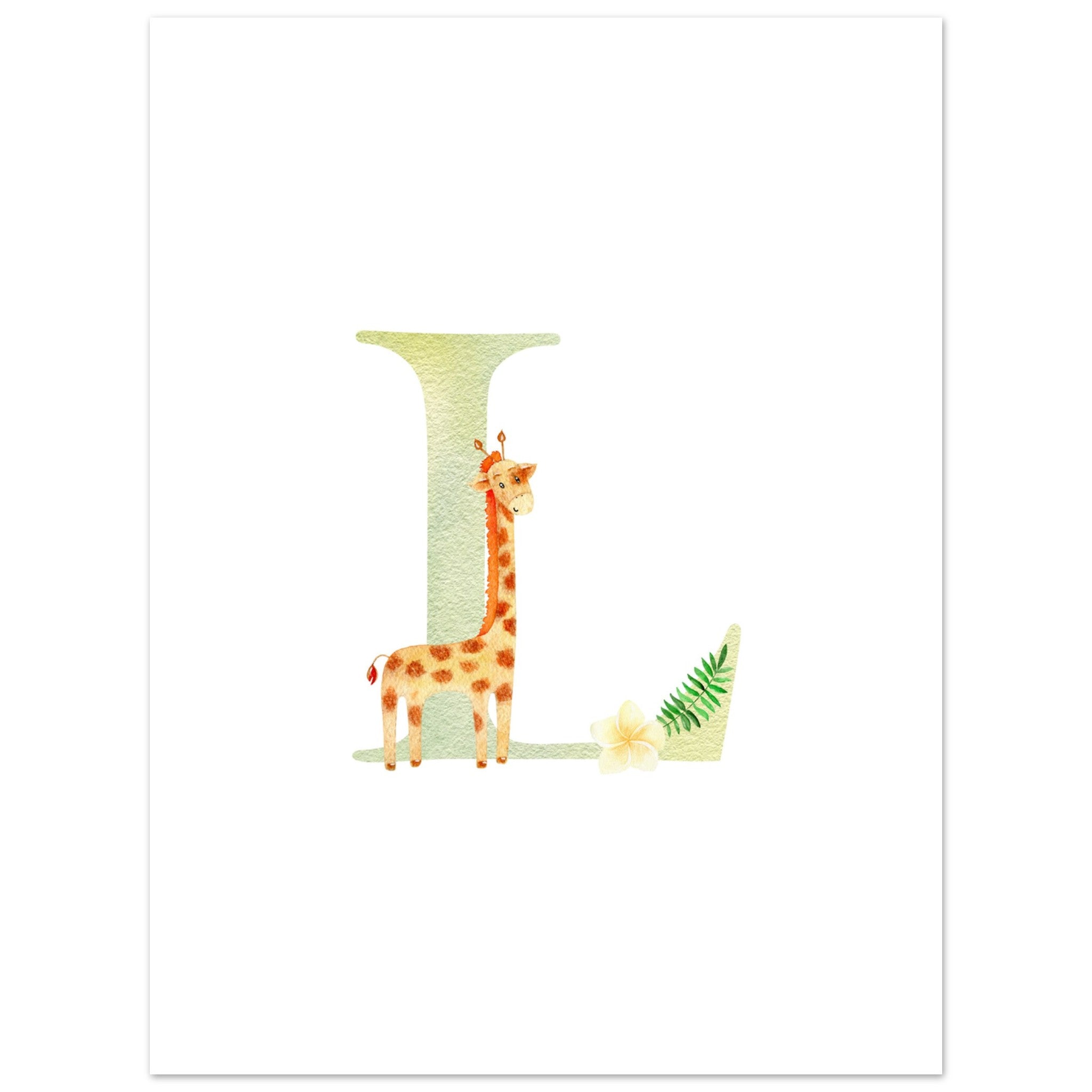Artfulprints Poster Letter L kindernaam  - 30x40 cm - Meerkleurig