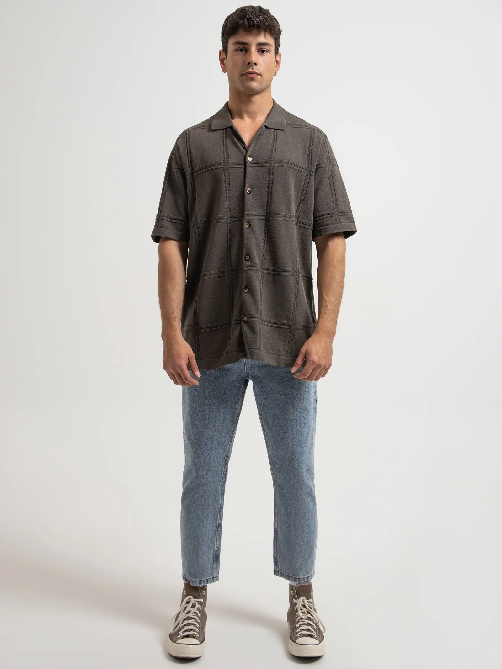 Natural Cooperation Jacquard Bowling Shirt