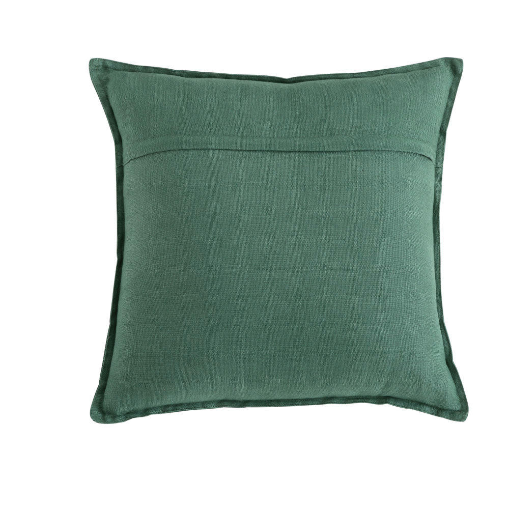 - Coussin en lin lavé vert basilic 45x45