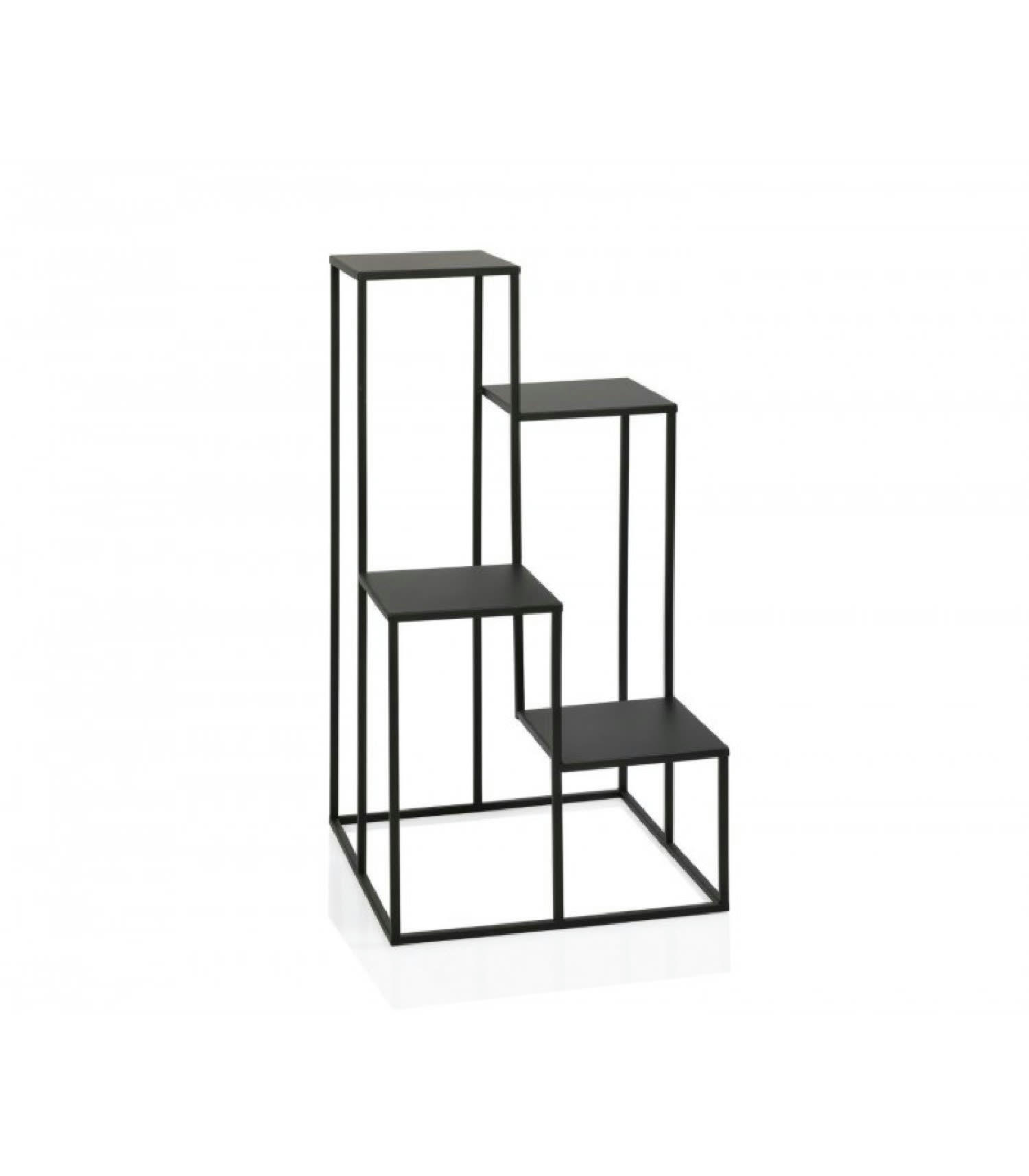 - Support pots plantes étagère en métal noir H77cm
