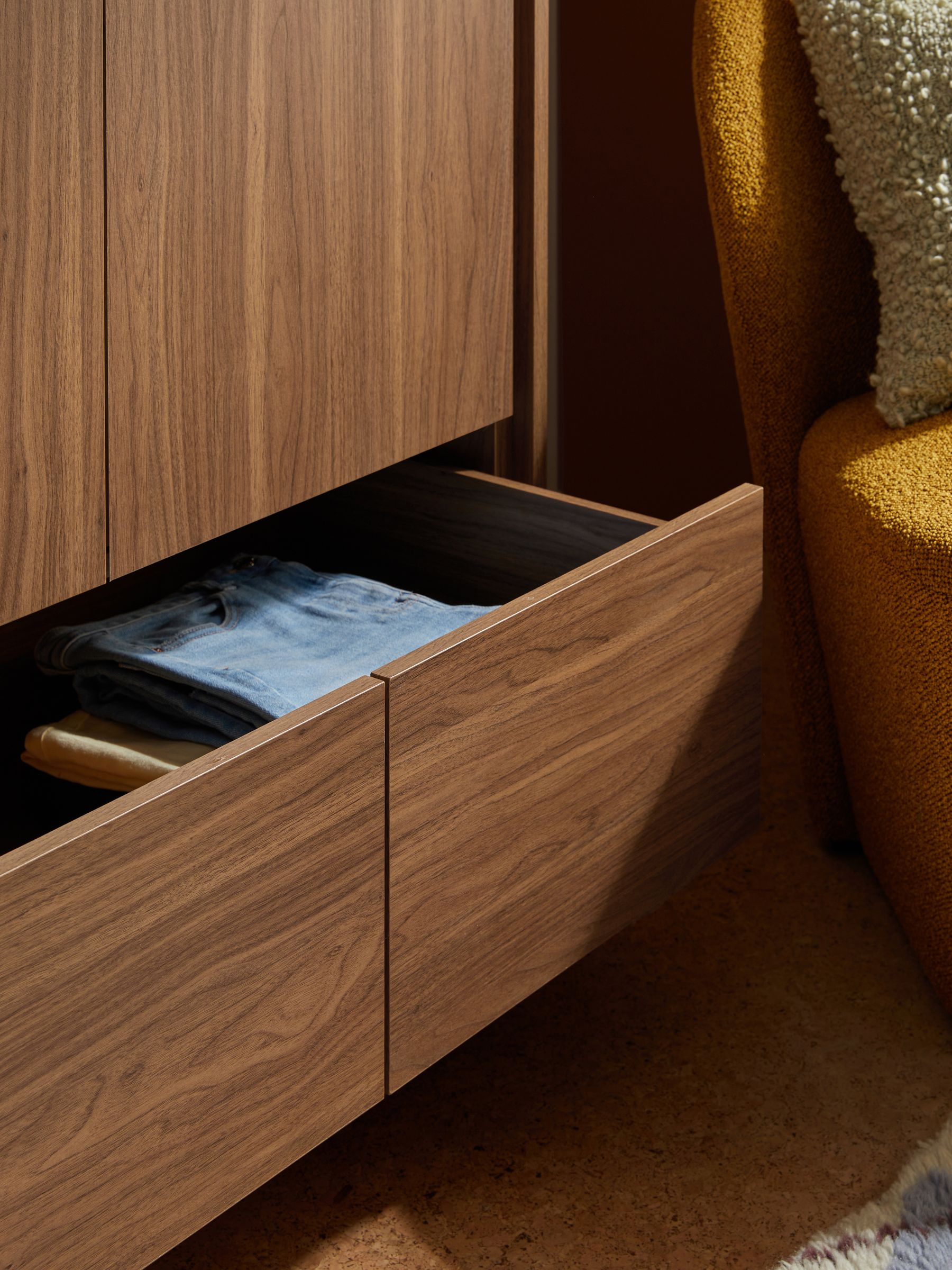 Kaci Triple Wardrobe in Dark Walnut Effect