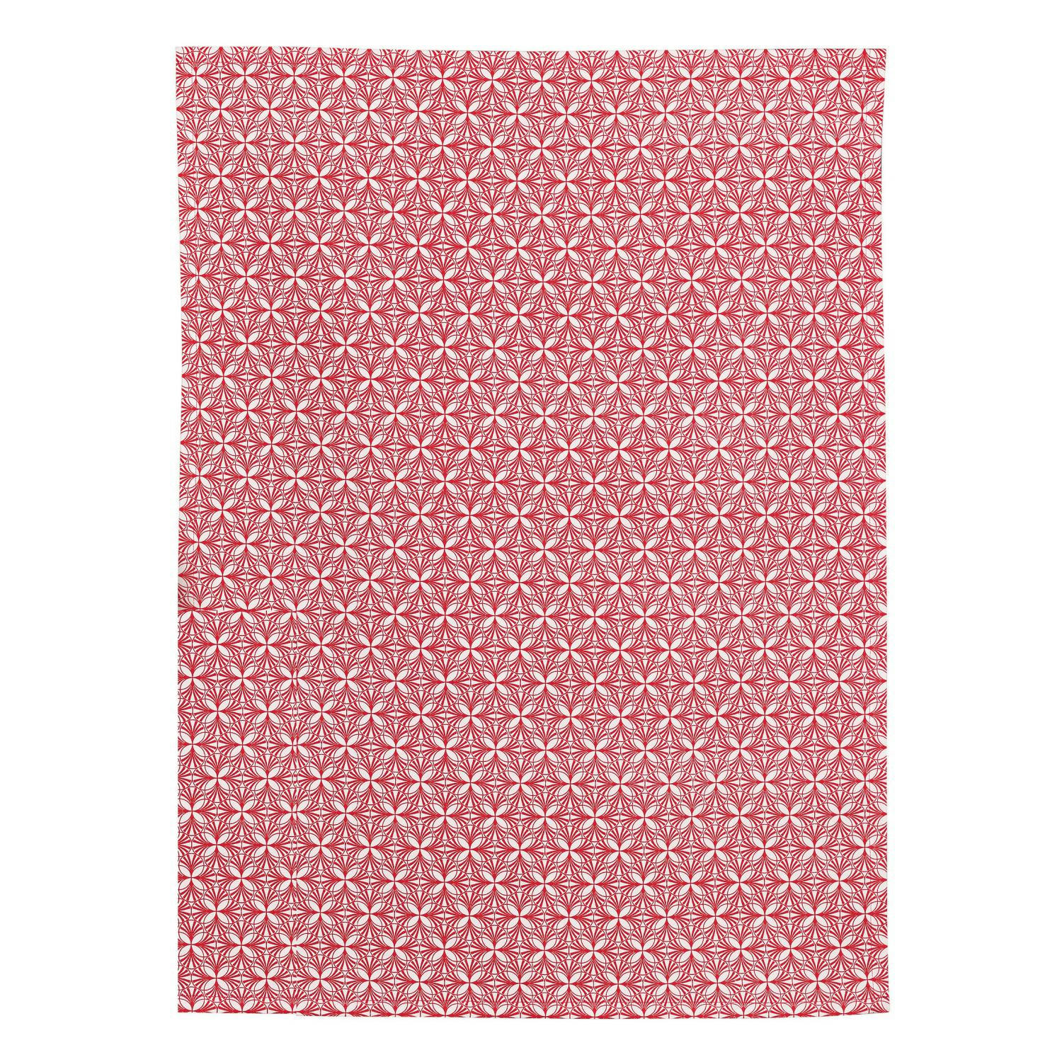 CALYPSE - Torchon imprimé  en coton rouge 50 x 70