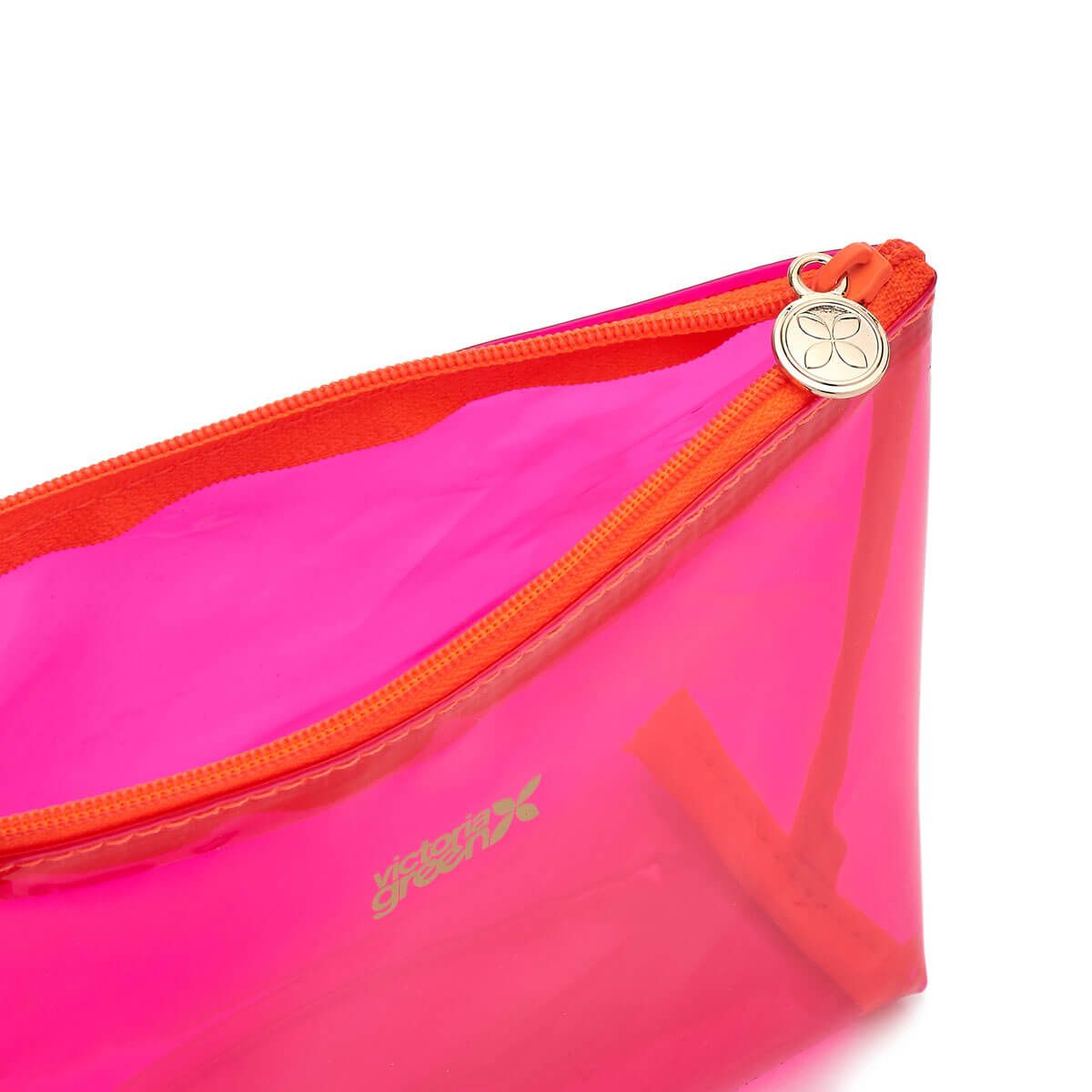 Victoria Green Mia' Small Makeup Bag in Clear Pink