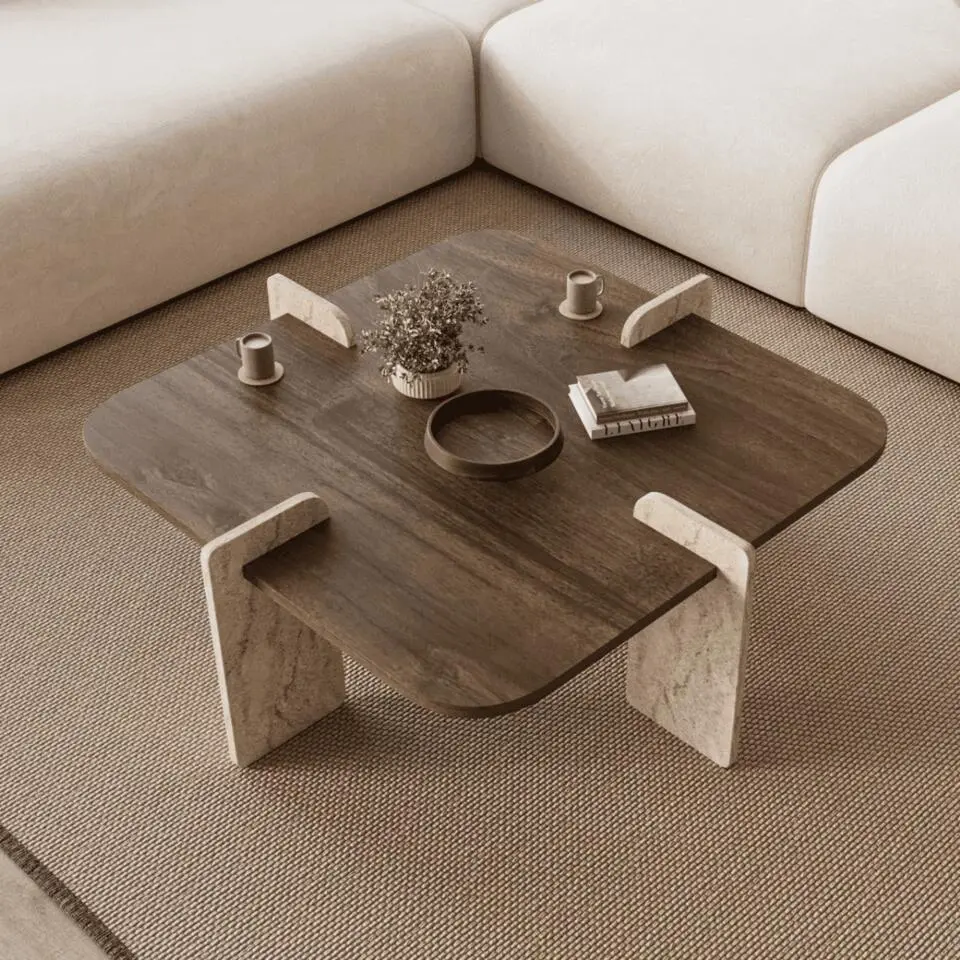 Calicosy - LUMA Salontafel - Naturel - 90x90x35 cm