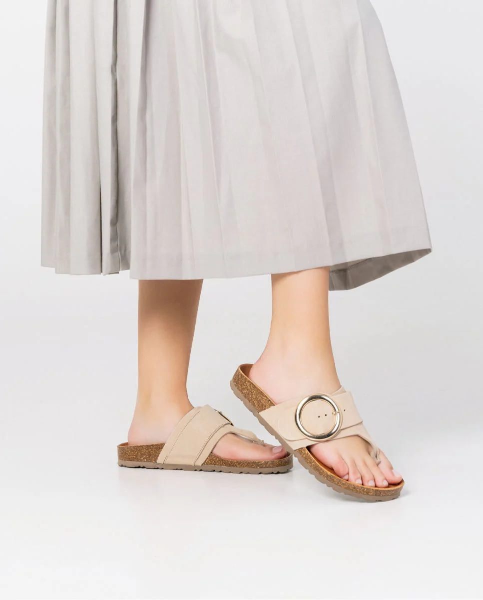 Sandalia plana Granada 704 beige