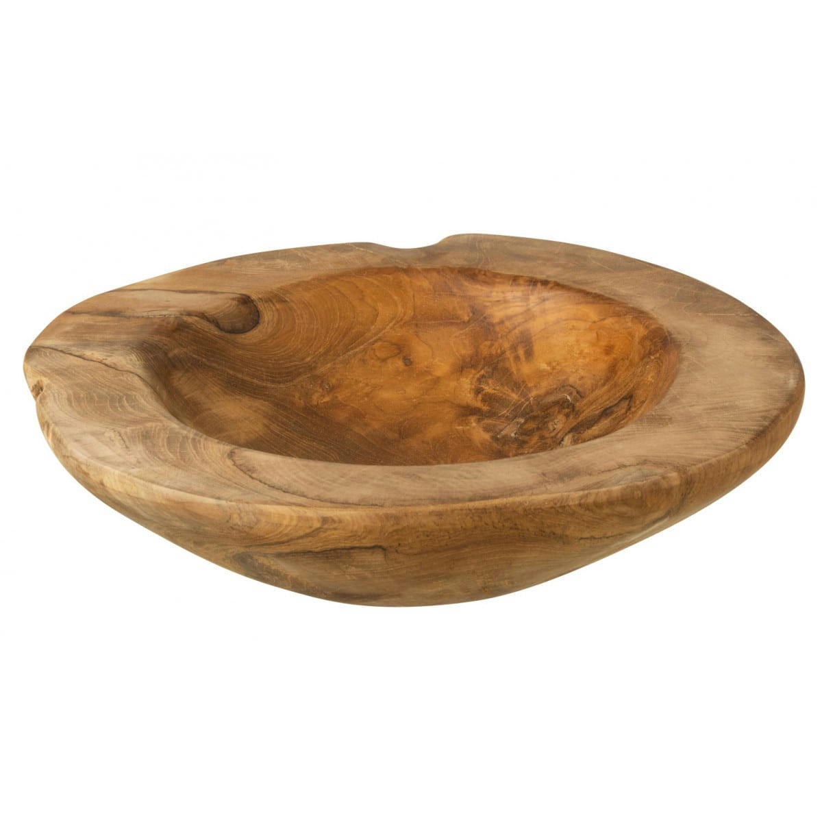 - Vide-poche rond déco en teck naturel D26cm