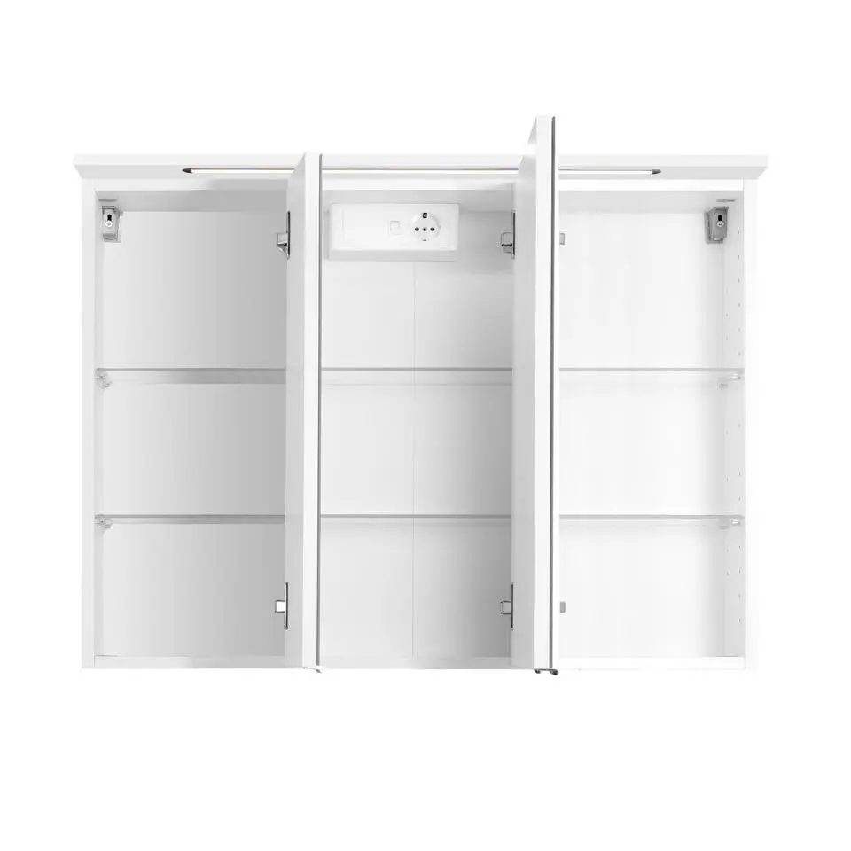 Spiegelkast Bobbi 90cm model 1 3 deuren & ledverlichting - wit