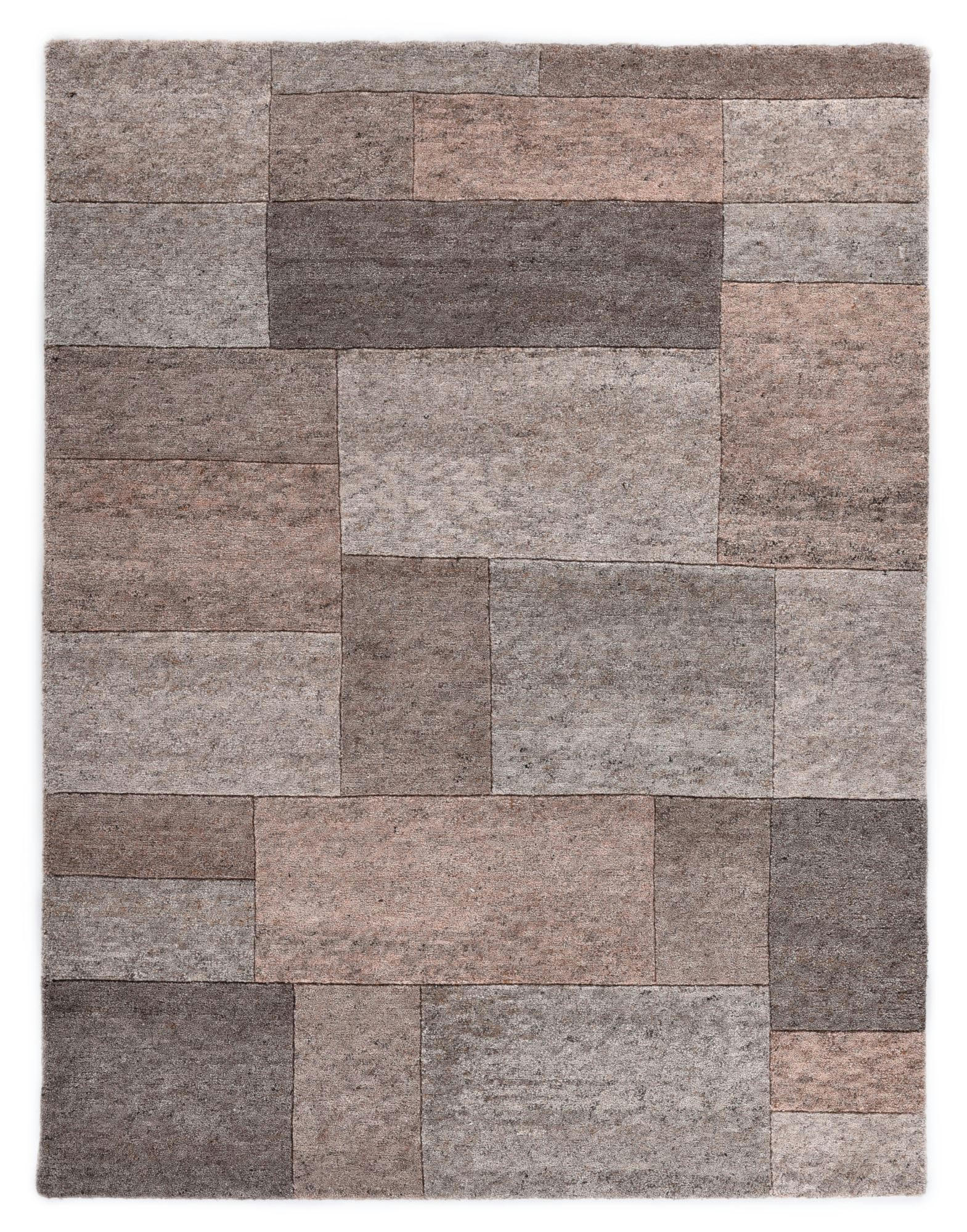 DALAS - Tapis moderne noué main en laine bois de rose 90x160 cm