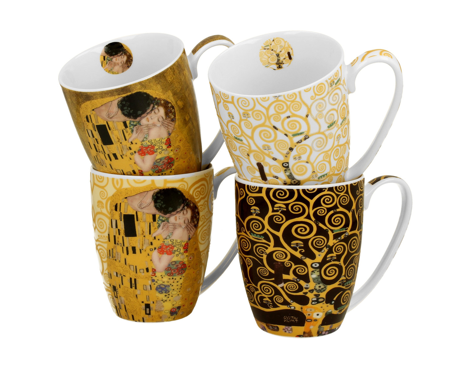 Zestaw 4 Kubków Klimt 350 ml do Kawy Herbaty Napoi