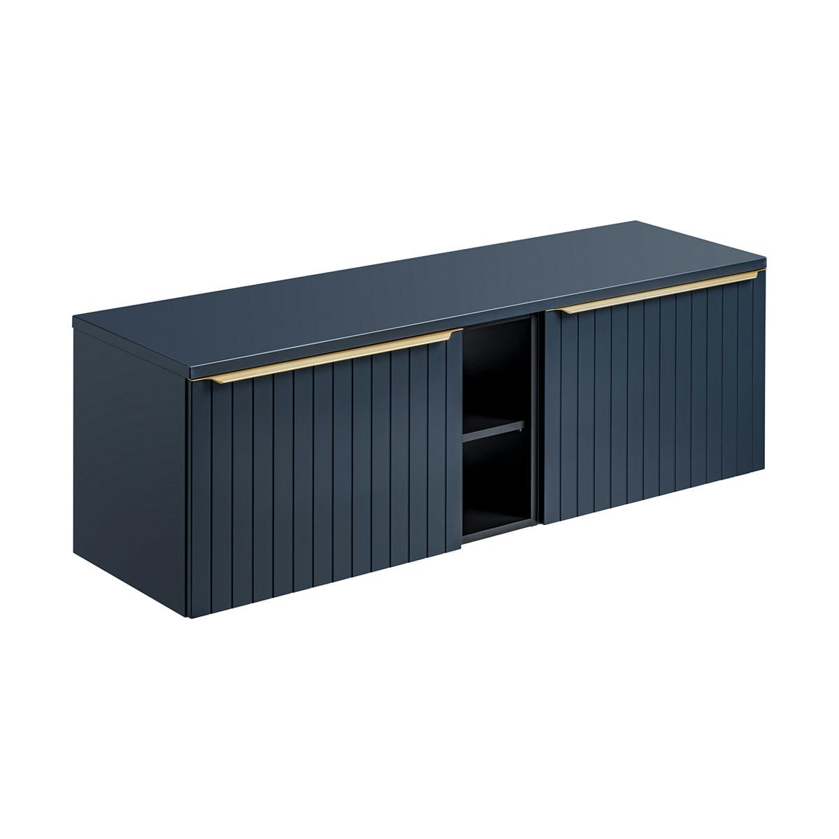- Meuble sous-vasque 140cm 2 niches bleu