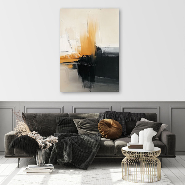 Feeby Obraz na płótnie, Abstrakcja Czarno Zlota Glamour 40x60