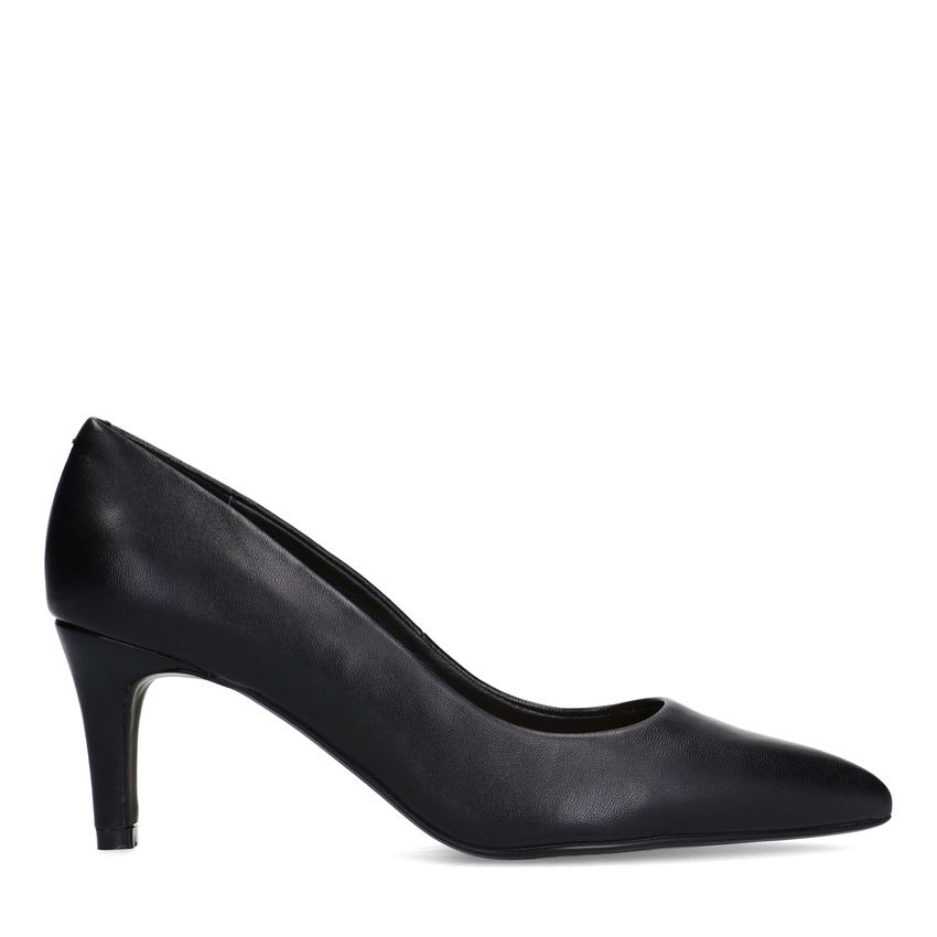 Manfield Zwarte leren pumps