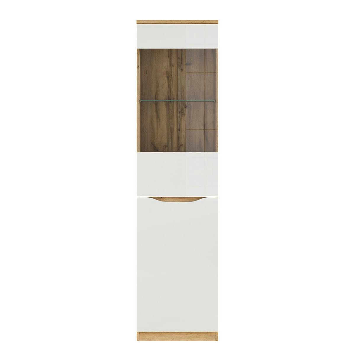 - Vitrine 1 porte blanche et naturelle